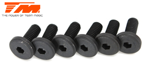 Team Magic - TM126308SE - Screws - Large Head - M3 x 8mm - Special Servo (6 pcs)