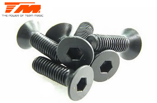 Team Magic - TM126310 - Screws - Flat Head - Hex (Allen) - M3 x 10mm (6 pcs)