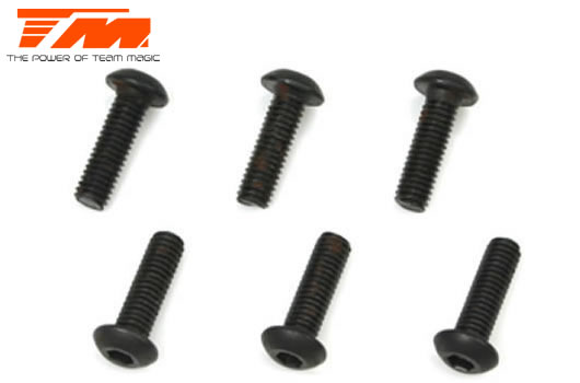 Team Magic - TM126310BU - Screws - Button Head - Hex (Allen) - M3 x 10mm (6 pcs)