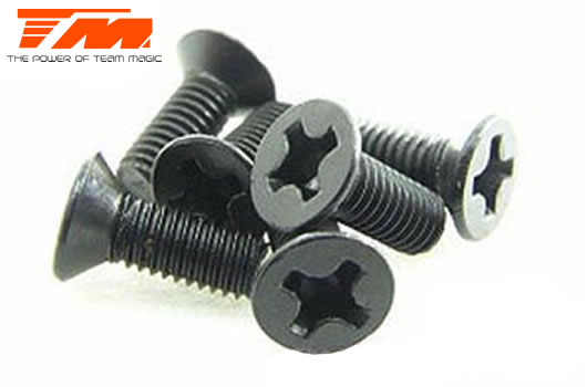 Team Magic - TM126312CR - Screws - Flat Head - Self Tapping - 3 x 12mm (6 pcs)