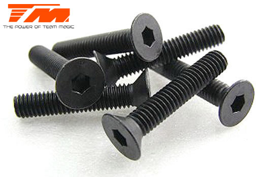 Team Magic - TM126316 - Screws - Flat Head - Hex (Allen) - M3 x 16mm (6 pcs)