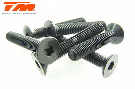 Team Magic - TM126318 - Screws - Flat Head - Hex (Allen) - M3 x 18mm (6 pcs)