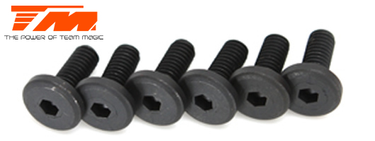 Team Magic - TM126412EN - Screws - Flat Head - Hex (Allen) - M4 x 12mm - Engine Mount (6 pcs)