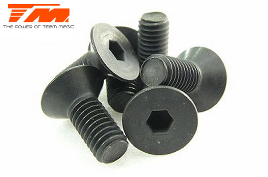 Team Magic - TM126512 - Screws - Flat Head - Hex (Allen) - M5 x 12mm (6 pcs)