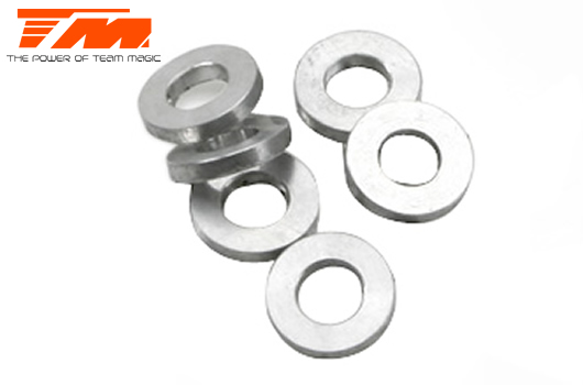 Team Magic - TM130104 - Washers - 3.6 x 6.35 x 1mm (4 pcs) & 3.6 x 6.35 x 2mm Aluminum (2 pcs)
