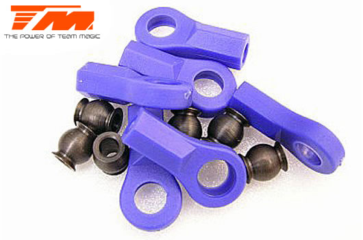 Team Magic - TM115001B - Ball Cups and Steel Ball 5.8mm - Blue - 6 pcs