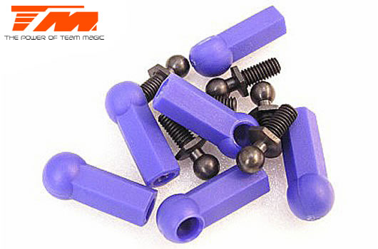 Team Magic - TM115002B - Ball Cups and Studs - Blue - 6 pcs