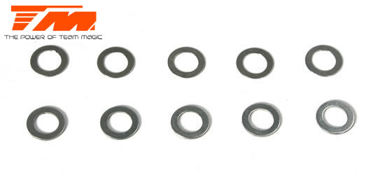 Team Magic - TM116209 - Washers - 3 x 4.8 x 0.15mm (5 pcs) & 3 x 4.8 x 0.3mm (5 pcs)