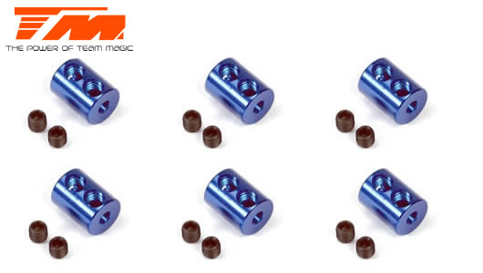 Team Magic - TM111146B - Stoppers - Dual - Aluminum - Blue (6 pcs)