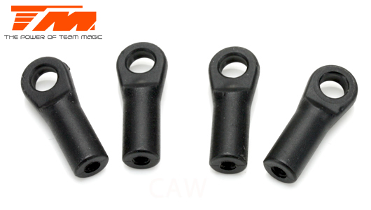 Team Magic - TM115028BK - Ball Cups - Throttle / Brake 4mm - Black - 4 pcs