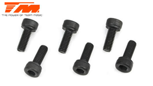 Team Magic - TM126410C - Screws - Cap Head - Hex (Allen) - M4 x 10mm (6 pcs)