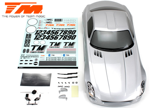 Team Magic - TM503326SA - Karosserie - 1/10 Touring / Drift - 190mm - Fertig lackiert - keine Löcher - SLS Silber