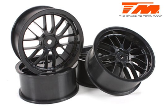 Team Magic - TM503331BK - Cerchi - 1/10 Drift - 2.2" - 8 Spoke - 12mm Hex - Nero (4 pzi)