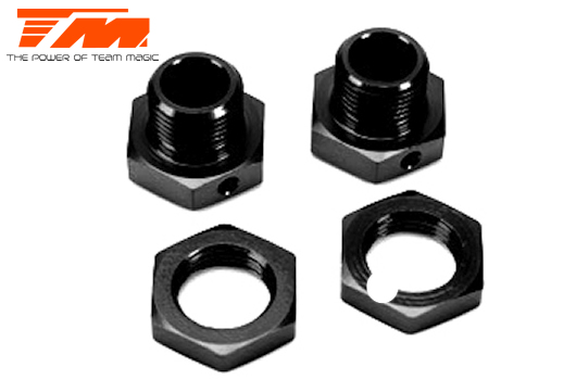 Team Magic - TM505138BK - Spare Part - E6 Trooper / Trooper II - Wheel Adapter Set - Black (2 pcs)