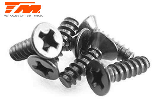 Team Magic - TM116312CR - Screws - Flat Head - Self Tapping - 3 x 12mm (6 pcs)