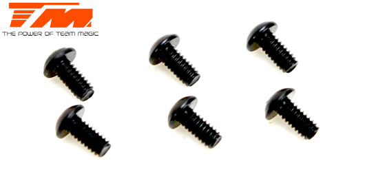 Team Magic - TM126204BU - Screws - Button Head - Hex (Allen) - M2 x  4mm (6 pcs)