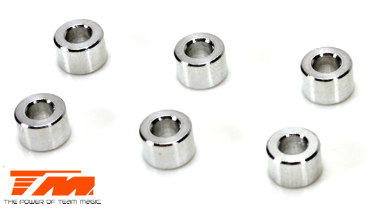 Team Magic - TM130125 - Washers - 3 x 6 x 4mm Aluminum (6 pcs)