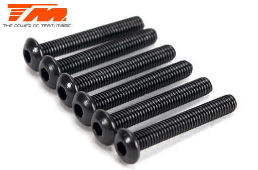 Team Magic - TM126320BU - Screws - Button Head - Hex (Allen) - M3 x 20mm (6 pcs)