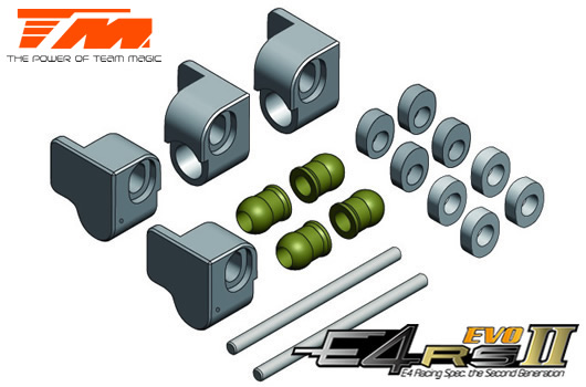 Team Magic - TM507284 - Pièce Option - E4RS II / EVO / JS II / JR II - Aluminium 7075 - Support de bras avant