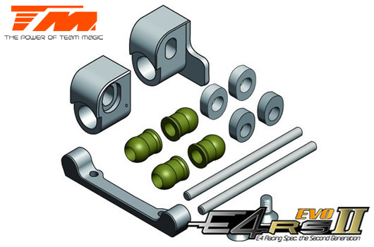 Team Magic - TM507285 - Option Part - E4RS II / EVO / JS II / JR II - Aluminum 7075 - Rear Arm Holder