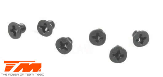 Team Magic - TM126304CR - Screws - Flat Head - M3 x 4mm (6 pcs)