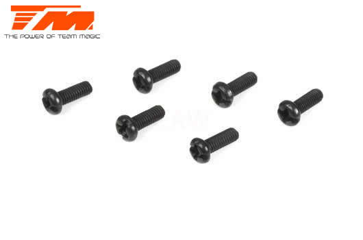 Team Magic - TM126308RCR - Screws - Button Head - M3 x  8mm (6 pcs)