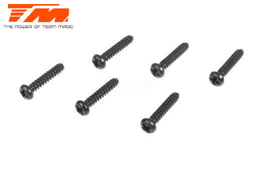 Team Magic - TM126315RCR - Screws - Button Head - M3 x 15mm (6 pcs)