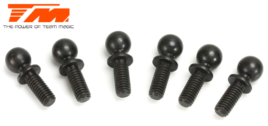 Team Magic - TM503138BK - Spare Part - E4 - 5x7mm Ball Stud - Black (6 pcs)