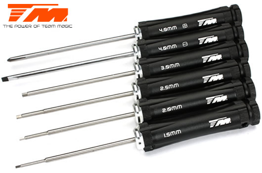 Outil Set - Team Magic Black Magic RC - tournevis 1.5 / 2 / 2.5 / 3mm, Phillips et plat