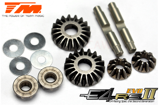 Pièce Option - E4RS II EVO / E4JS/JR II / E4RS III / E4RS4 - Set de pignons de différentiel en métal (4+2)
