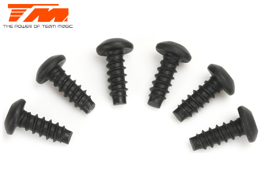 Team Magic - TM116308BU - Screws - Button Head - Self Tapping - Hex (Allen) - 3 x  8mm (6 pcs)