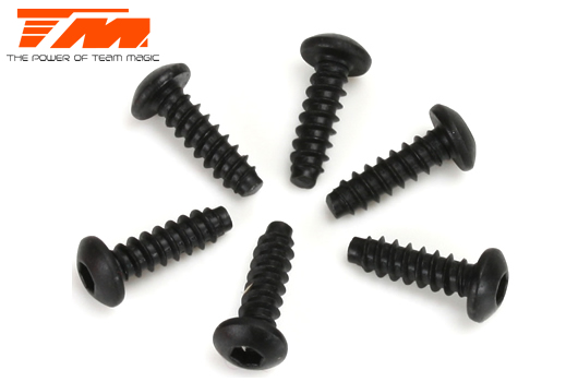 Team Magic - TM116310BU - Screws - Button Head - Self Tapping - Hex (Allen) - 3 x 10mm (6 pcs)