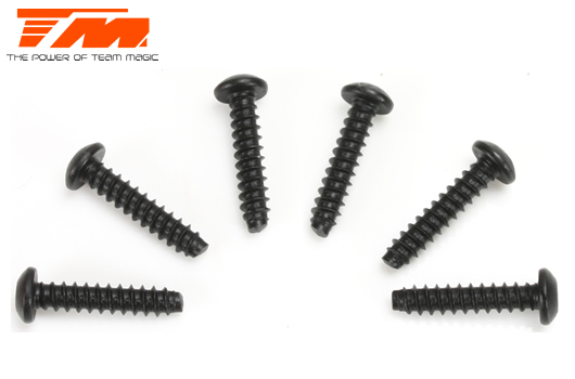 Team Magic - TM116314BU - Screws - Button Head - Self Tapping - Hex (Allen) - 3 x 14mm (6 pcs)