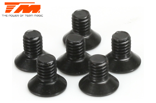 Team Magic - TM126305 - Screws - Flat Head - Hex (Allen) - M3 x 5mm (6 pcs)