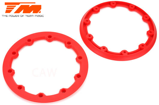 Team Magic - TM505206R - Spare Part - E6 Trooper II / E6 III - Wheel Ring Red (2 pcs)