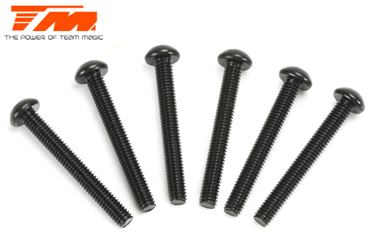 Team Magic - TM123528BU - Screws - Button Head - M3.5 x 28mm (6 pcs)