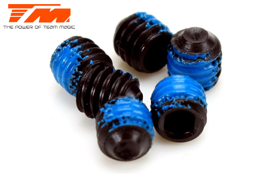 Team Magic - TM126404NL - Grub Screws - M4 x 4mm with Thread Lock (6 pcs)