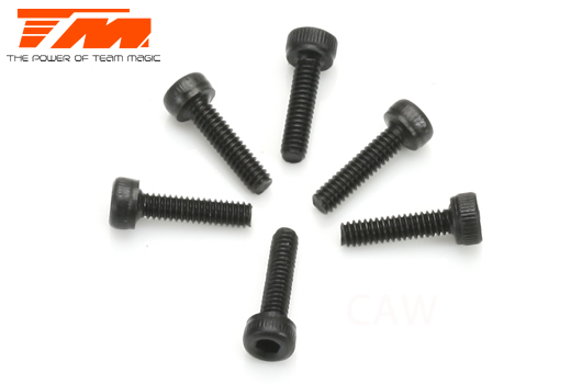 Team Magic - TM126208C - Screws - Cap Head - Hex (Allen) - M2 x  8mm (6 pcs)