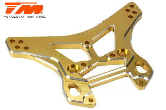 Team Magic - TM505221GD - Tuningteil - E6 Trooper / Trooper II / E6 III - Aluminium Gold eloxiert - Stossdämpferbrücke 6.3mm (V/H)