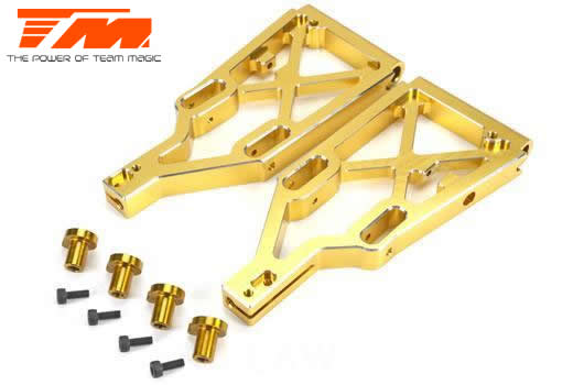 Team Magic - TM505223GD - Option Part - E6 Trooper / Trooper II / E6 III - Aluminum Gold anodized - Lower Arm (2 pcs)