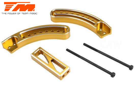 Team Magic - TM505224GD - Option Part - E6 Trooper / Trooper II / E6 III - Aluminum Gold anodized - Fifth Wheel Adjusting Mount (Wheelie Bar)