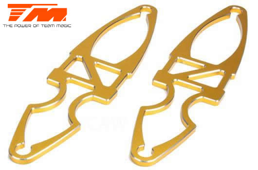 Team Magic - TM505225GD - Option Part - E6 Trooper / Trooper II / E6 III - Aluminum Gold anodized - Battery Holder (2 pcs)