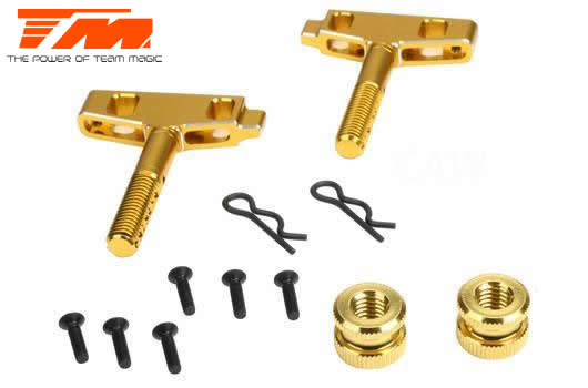 Team Magic - TM505226GD - Tuningteil - E6 Trooper / Trooper II / E6 III - Aluminium Gold eloxiert - Akkuplatte (2 Stk.)