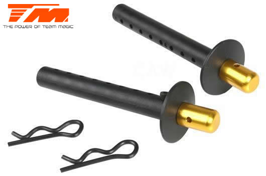 Team Magic - TM505227GD - Option Part - E6 Trooper / Trooper II / E6 III - Aluminum Gold anodized - Body Post (2 pcs)