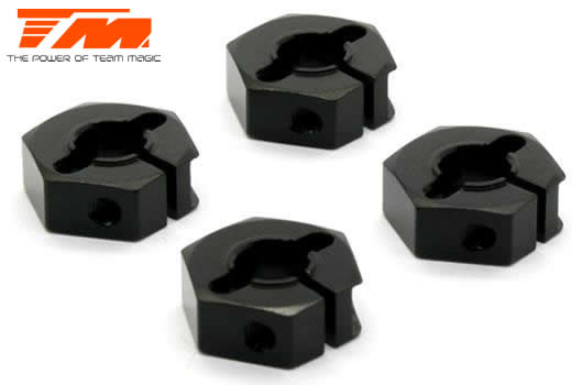 Team Magic - TM507140BK - Spare Part - E4RS/JS/JR II/FWD / E4RS III / E4RS4 - Aluminum 7075 - Hex Wheel Adapter (4 pcs)
