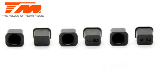 Team Magic - TM507315 - Spare Part - E4RS III / E4RS4 - Suspension Mount Inserts Set (0, 0.2, 0,4) - Black