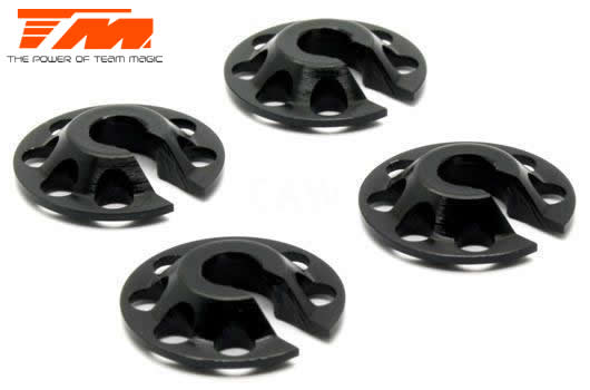 Team Magic - TM507328BK - Spare Part - E4RS II EVO / E4RS III / E4RS4 - Aluminum 7075 - Lowered Lower Springs cups (4 pcs)