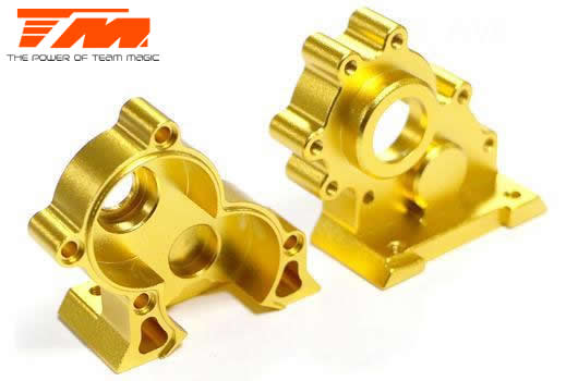 Team Magic - TM505250GD - Pièce détachée - E6 III - Aluminium anodisé Gold - Boitier de transmission central usiné CNC