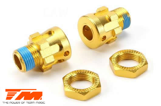 Team Magic - TM505312GD-10 - Spare Part - E6 III BES - Aluminum Gold anodized - Wheel Adapter +10mm Set - Splined (2 pcs)