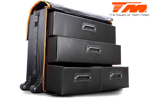 Sac - Transport - Team Magic Touring 1:10 - avec tiroirs en plastique et roulettes